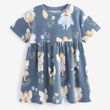 Load image into Gallery viewer, Blue Fairy 100% Cotton Short Sleeve Jersey Dress (3mths-5-6yrs)
