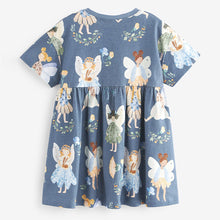 Load image into Gallery viewer, Blue Fairy 100% Cotton Short Sleeve Jersey Dress (3mths-5-6yrs)
