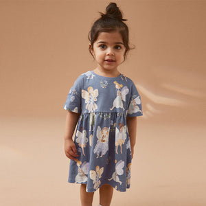 Blue Fairy 100% Cotton Short Sleeve Jersey Dress (3mths-5-6yrs)