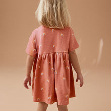 Load image into Gallery viewer, Neutral Rainbow Short Sleeve Cotton Jersey Dress (3mths-5-6yrs)
