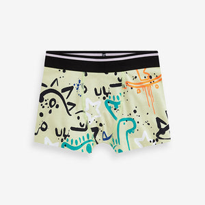Dino Graffiti Print Trunks 7 Pack