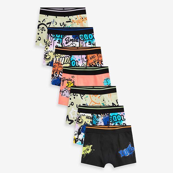 Dino Graffiti Print Trunks 7 Pack