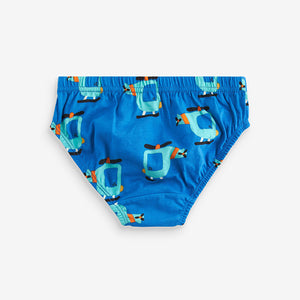 Bright Primary Print 100% Cotton Briefs 5 Pack