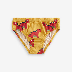 Bright Primary Print 100% Cotton Briefs 5 Pack