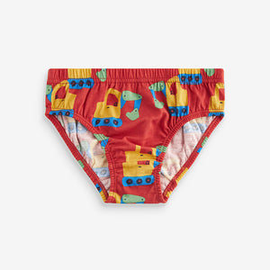 Bright Primary Print 100% Cotton Briefs 5 Pack