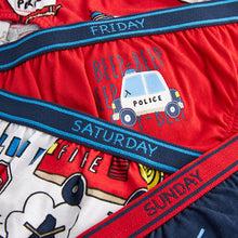 Load image into Gallery viewer, Emergency Vehicle Print 100% Cotton Briefs 7 Pack
