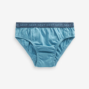 Blue Jacquard waistband 100% Cotton Briefs 5 Pack
