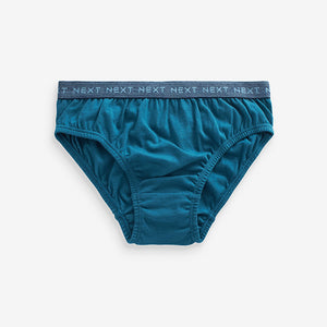 Blue Jacquard waistband 100% Cotton Briefs 5 Pack
