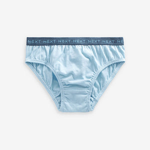 Blue Jacquard waistband 100% Cotton Briefs 5 Pack