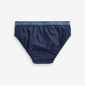 Blue Jacquard waistband 100% Cotton Briefs 5 Pack