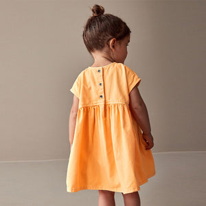 Orange Boxy Cotton Dress (3mths-5-6yrs)