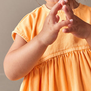 Orange Boxy Cotton Dress (3mths-5-6yrs)