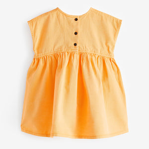 Orange Boxy Cotton Dress (3mths-5-6yrs)