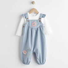 Load image into Gallery viewer, Blue Character Baby Dungarees &amp; Bodysuit Set (0mths-12-18mt)
