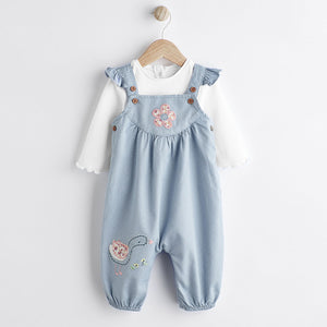 Blue Character Baby Dungarees & Bodysuit Set (0mths-12-18mt)