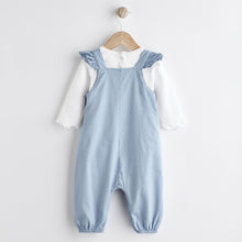 Load image into Gallery viewer, Blue Character Baby Dungarees &amp; Bodysuit Set (0mths-12-18mt)
