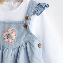 Load image into Gallery viewer, Blue Character Baby Dungarees &amp; Bodysuit Set (0mths-12-18mt)
