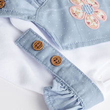 Load image into Gallery viewer, Blue Character Baby Dungarees &amp; Bodysuit Set (0mths-12-18mt)
