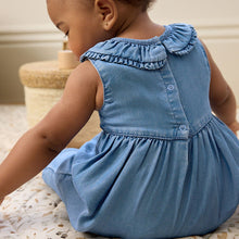 Load image into Gallery viewer, Denim Collared Baby Woven Jumpsuit (0mths-12-18mt)
