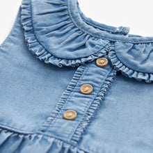 Load image into Gallery viewer, Denim Collared Baby Woven Jumpsuit (0mths-12-18mt)
