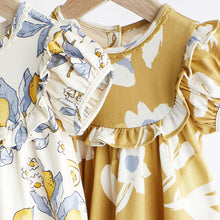 Load image into Gallery viewer, Blue/Yellow Print Baby Jersey Dress 2 Pack (0mths-12-18mt)
