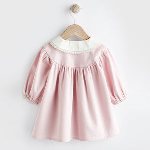 Pink 2 Piece Embroidered Baby Dress and Tights Set (0mths-12-18mt)