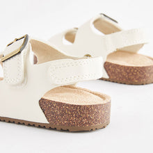 Load image into Gallery viewer, White Corkbed Two Strap Sandals
