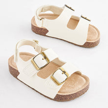 Load image into Gallery viewer, White Corkbed Two Strap Sandals
