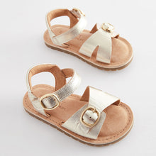 Load image into Gallery viewer, Gold Standard Fit (F) Leather Buckle Sandals
