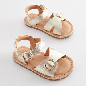 Gold Standard Fit (F) Leather Buckle Sandals