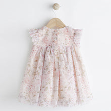 Load image into Gallery viewer, Pink Floral Baby Party Frill Sleeve Dress (0mths-12-18mt)
