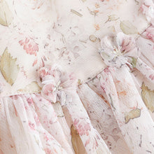 Load image into Gallery viewer, Pink Floral Baby Party Frill Sleeve Dress (0mths-12-18mt)
