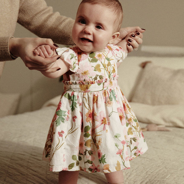 Pink/White Floral Baby Prom Dress (0mths-12-18mt)