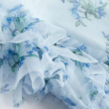 Load image into Gallery viewer, Blue Floral Baby Party Frill Sleeve Dress (0mths-12-18mt)
