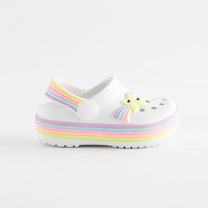 White Rainbow Light-Up Clogs