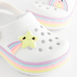 White Rainbow Light-Up Clogs