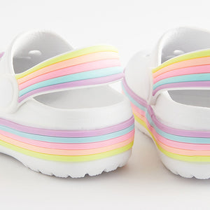 White Rainbow Light-Up Clogs