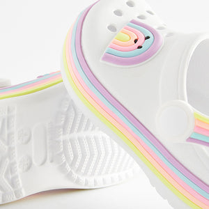 White Rainbow Light-Up Clogs