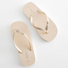 Load image into Gallery viewer, Gold Glitter Flip Flops

