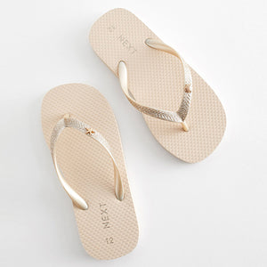 Gold Glitter Flip Flops