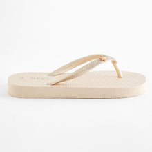 Load image into Gallery viewer, Gold Glitter Flip Flops
