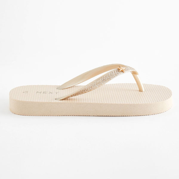 Gold Glitter Flip Flops