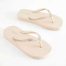 Load image into Gallery viewer, Gold Glitter Flip Flops
