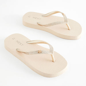 Gold Glitter Flip Flops