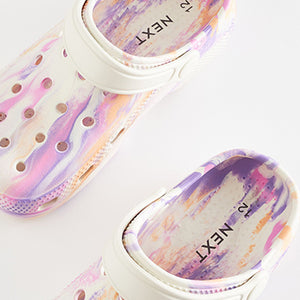 Purple Marble Clogs