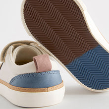 Load image into Gallery viewer, Neutral Beige Standard Fit (F) Touch Fastening Chevron Trainers
