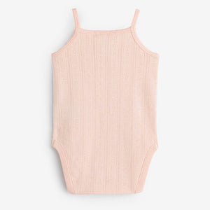 Light Pink Baby 5 Pack Strappy Vest Bodysuits