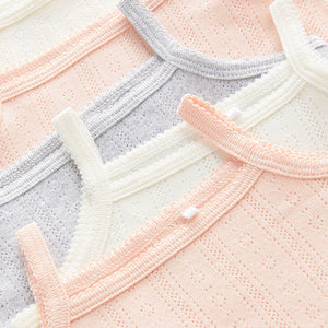 Light Pink Baby 5 Pack Strappy Vest Bodysuits