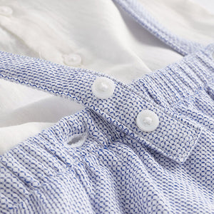 Pale Blue Smart Shirt, Shorts And Socks With Linen 3 Piece Set (0mths-12-18mt)