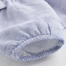 Load image into Gallery viewer, Pale Blue Smart Shirt, Shorts And Socks With Linen 3 Piece Set (0mths-12-18mt)
